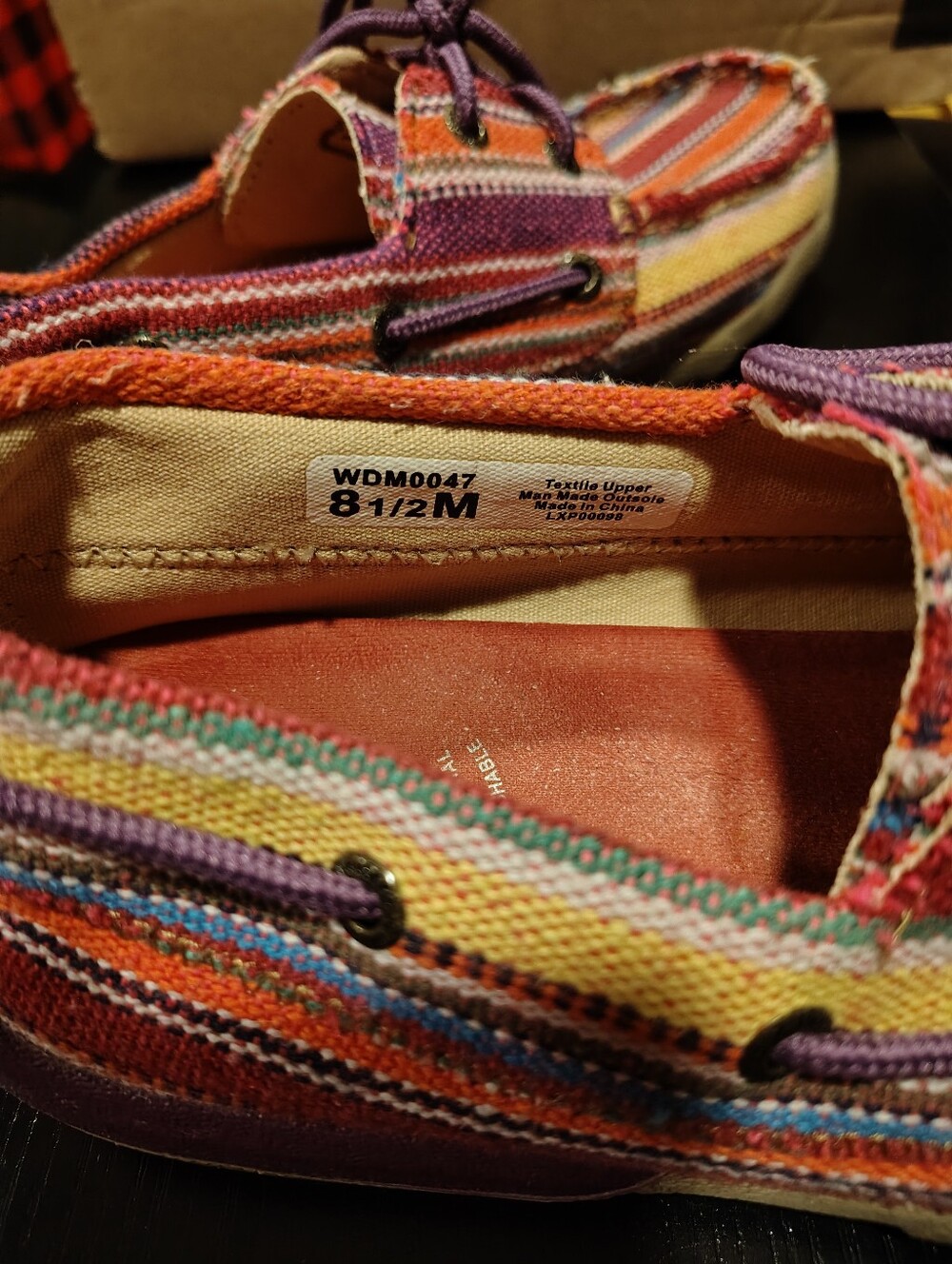 Twisted X Women's WDM0047 Purple Multi Serape Stripe Driving Mocs Boat Sz 8.5 - Picture 7 of 8